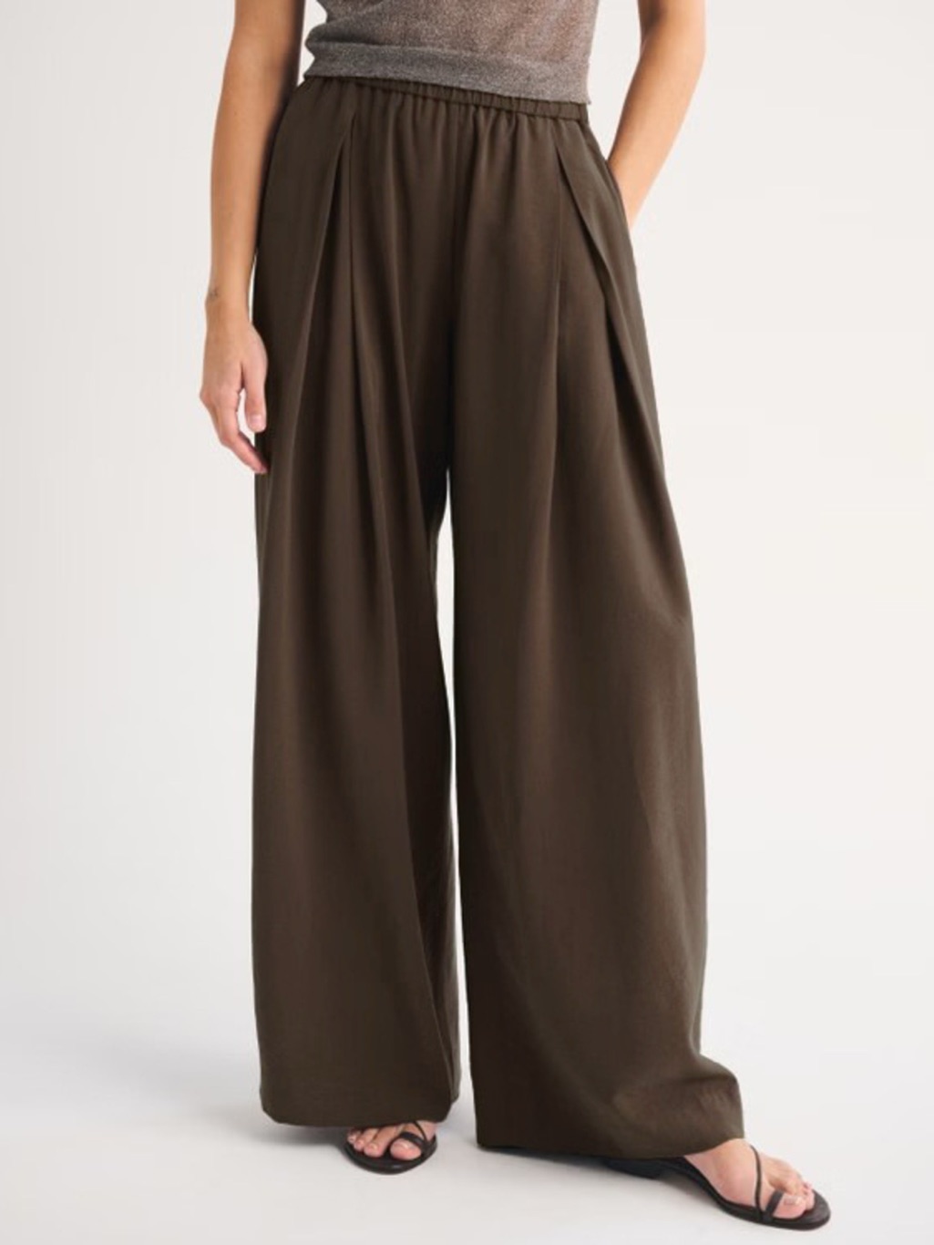 Elastic Waist Relaxed Fit Pants